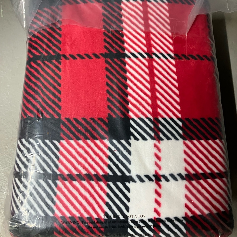 Victoria's Secret Red and Black Plaid Throw
